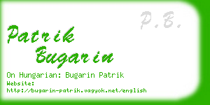 patrik bugarin business card